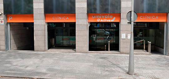 Fachada de la clínica de Umivale Activa en Barcelona - Bailén