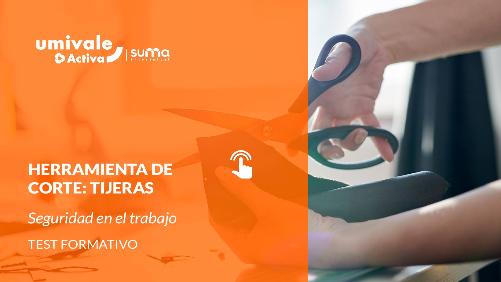 Persona cortando con una tijera industrial.