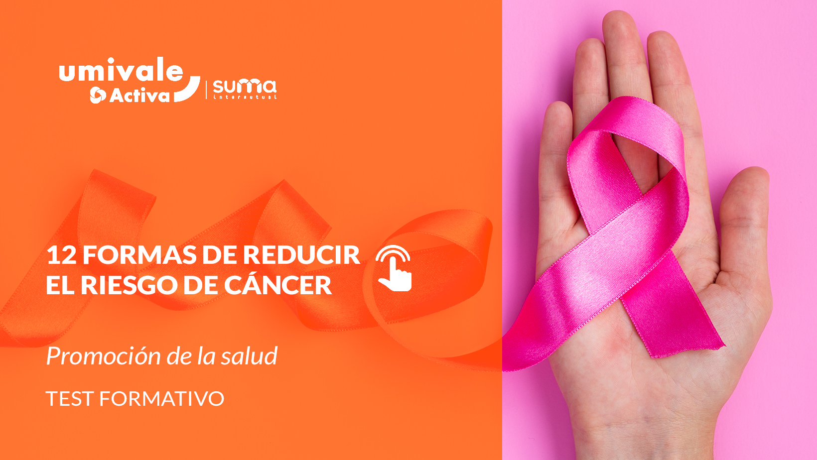 Cinta de color rosa sobre la mano de una persona