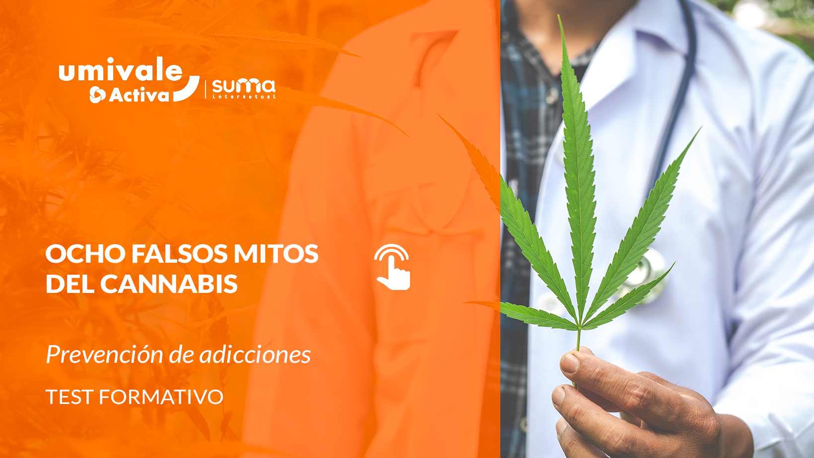 Científica con guantes azules y gafas protectoras examina un cogollo de cannabis con pinzas y una lupa en un laboratorio