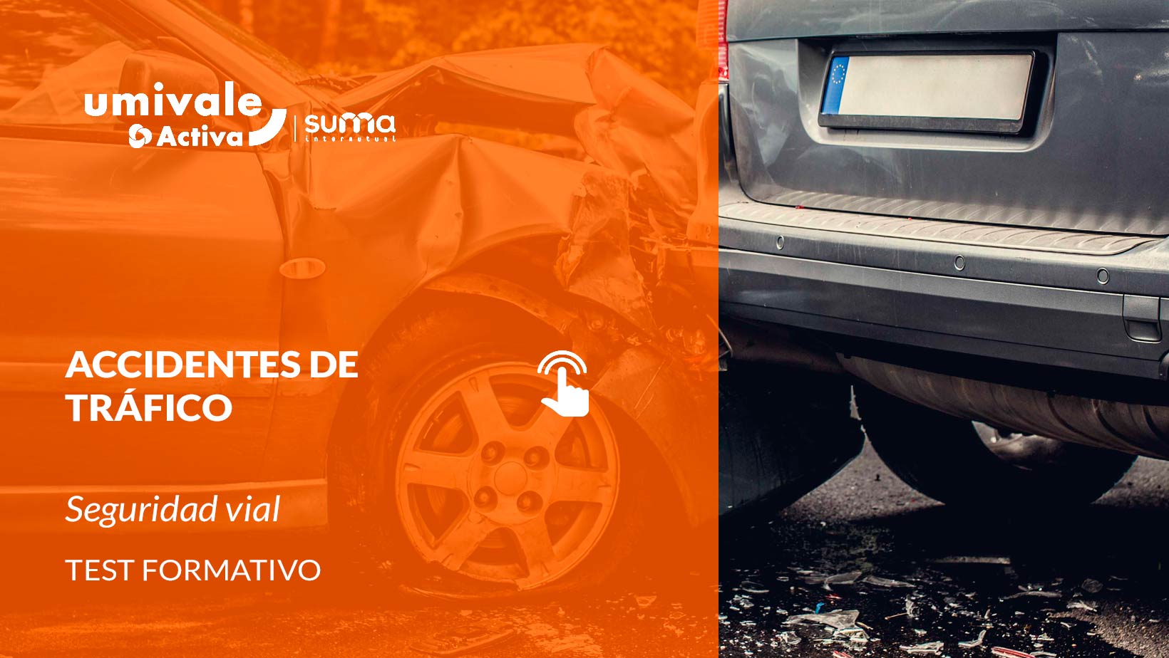 Imagen de un accidente automovilístico que involucra a dos autos.