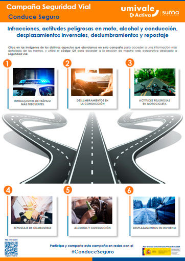 Cartel de la campaña de seguridad vial conduce seguro