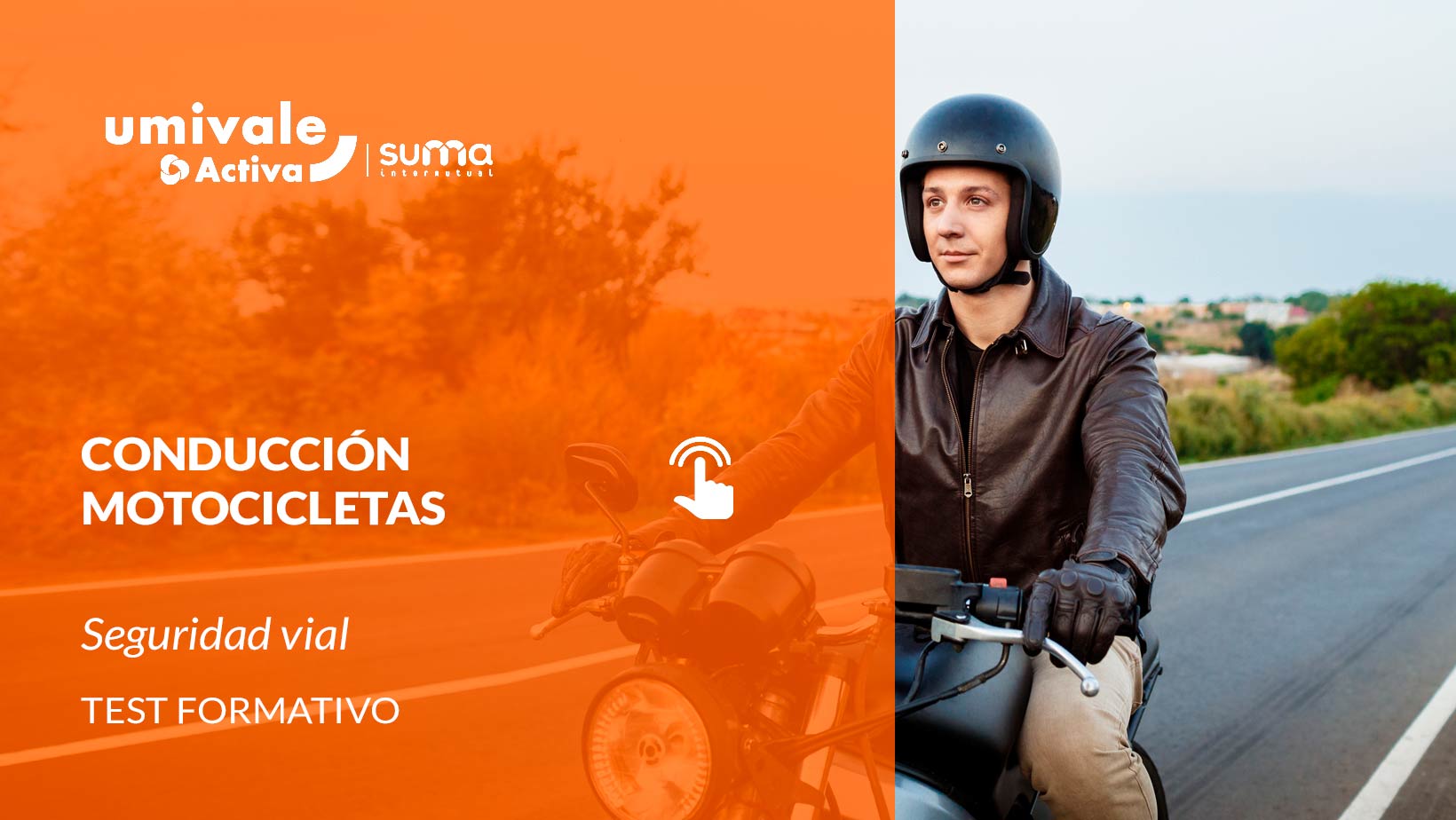 Hombre con casco conduciendo una moto en el camino del campo.