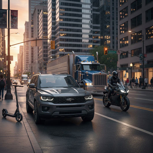 Varios vehículos circulando por la ciudad