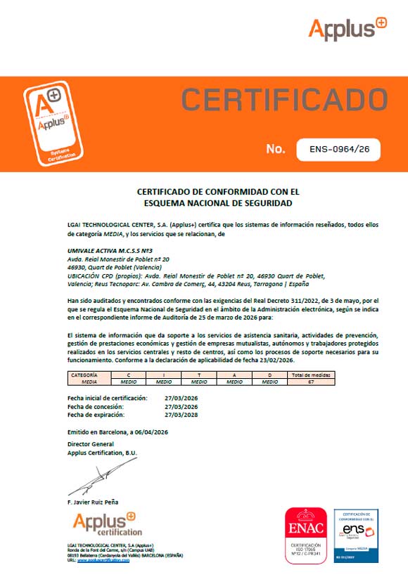 Certificado ENS.