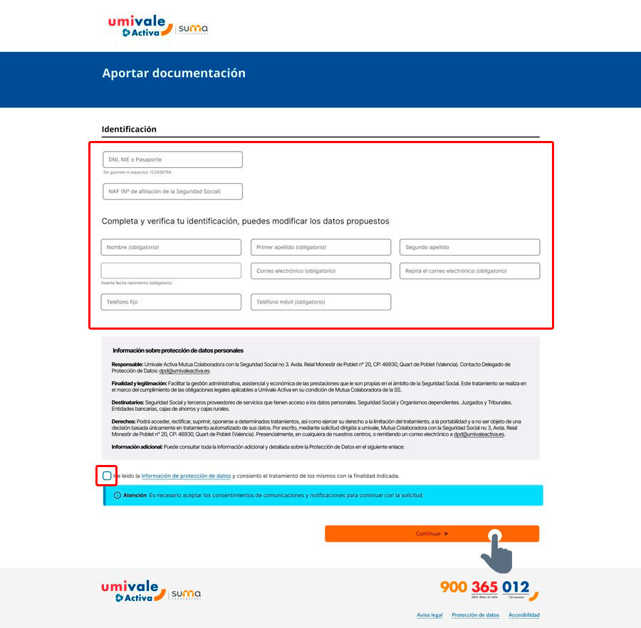 Formulario de datos personales